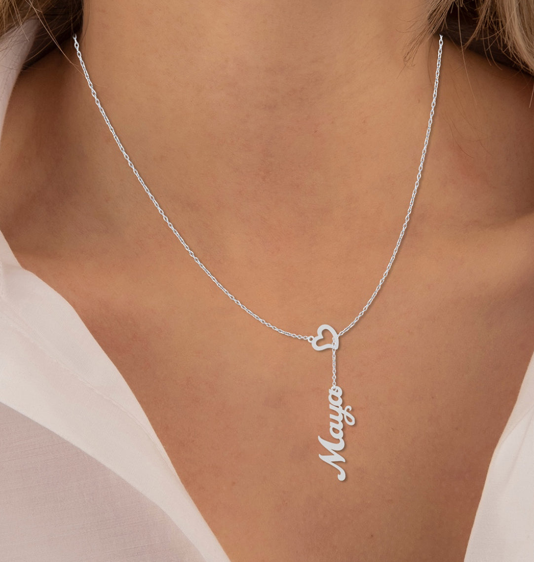 Custom Nameplate Heart Necklace