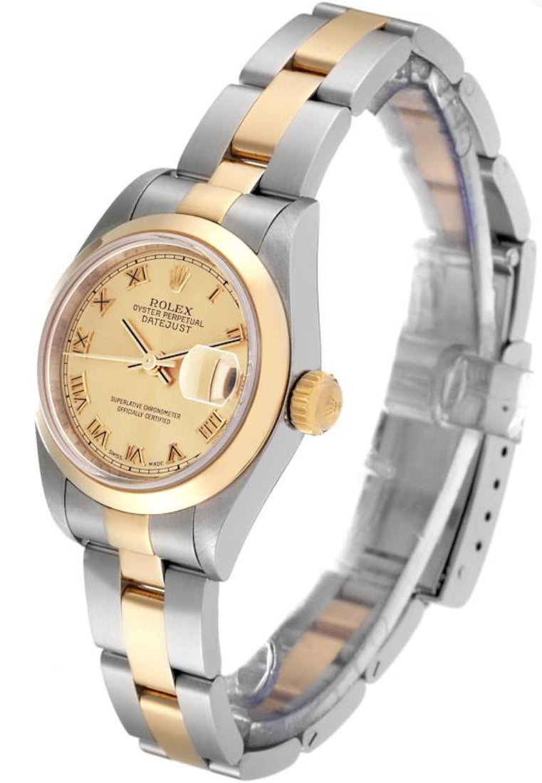 Rolex Datejust Steel Yellow Gold Champagne Dial Ladies Watch 79163