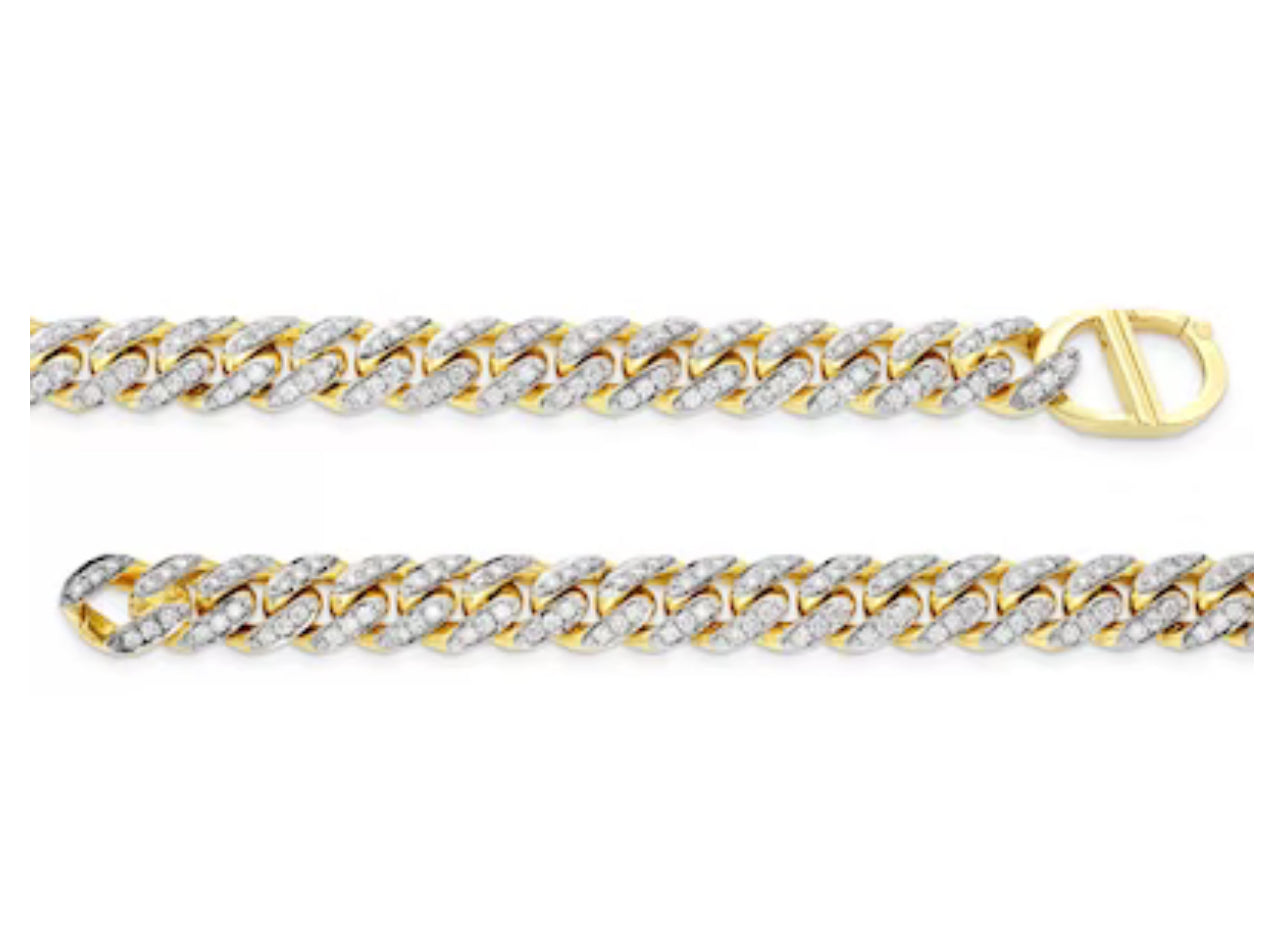 3-3/4 CT. T.W. Diamond Miami Cuban Chain Bracelet in 18K Gold - 9"