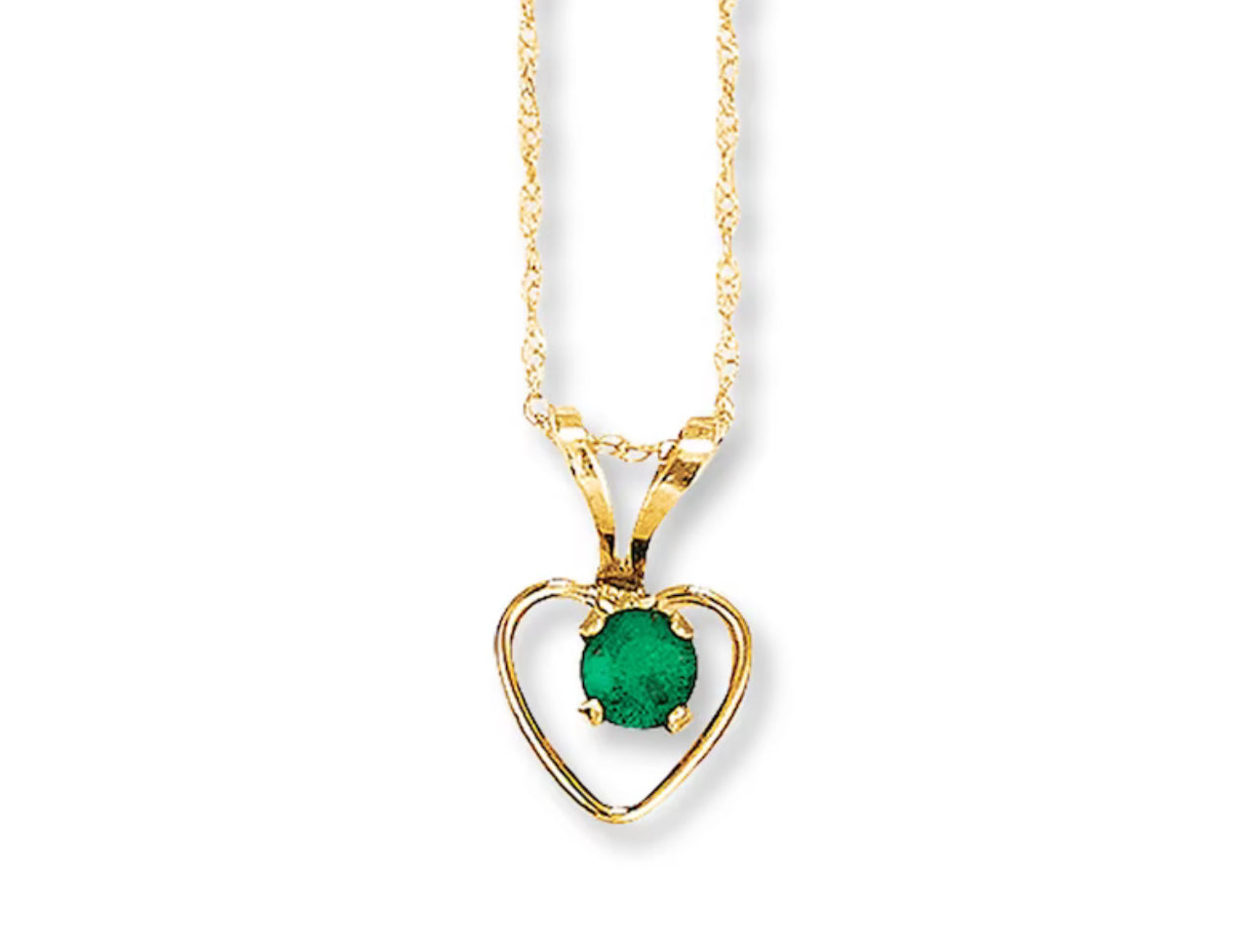 Heart Necklace 14K Yellow Gold 15"