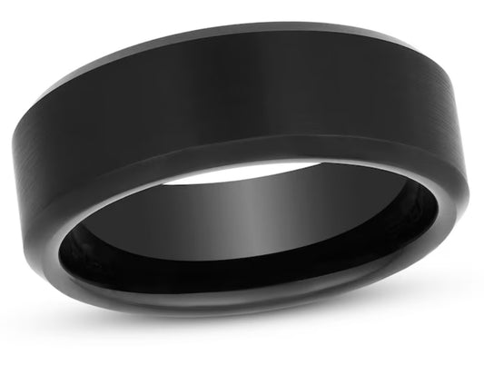 8mm Wedding Band Tungsten Carbide Black PVD