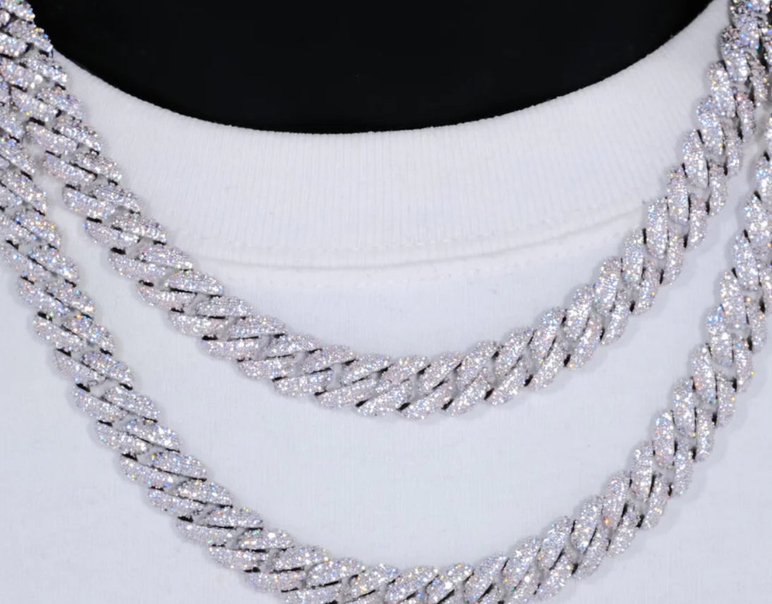 CUBAN LINK CHAIN (10MM) IN WHITE GOLD / 18K GOLD plated