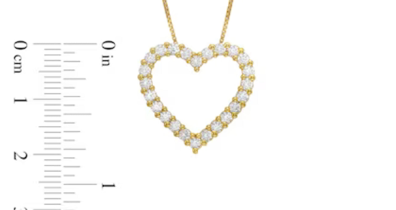 1 CT. T.W. Certified Lab-Created Diamond Outline Heart Pendant in 10K Gold (I/I1)