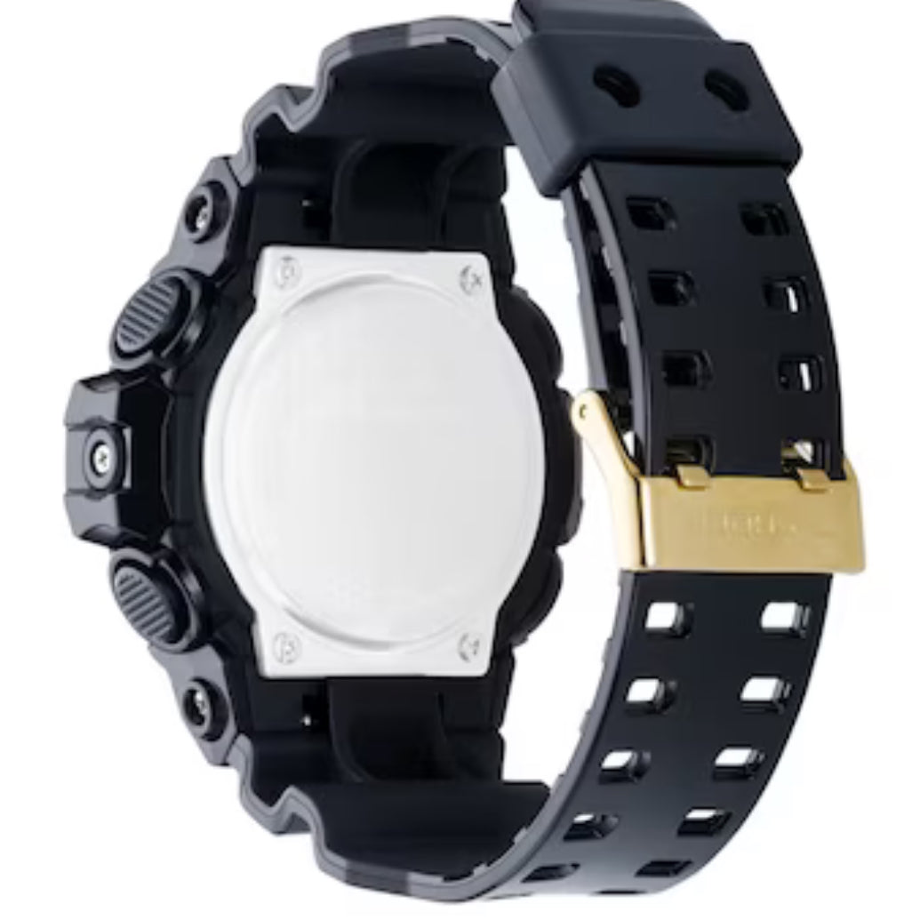 Men's Casio G-Shock Classic Black Resin Strap Watch with Gold-Tone Dial
