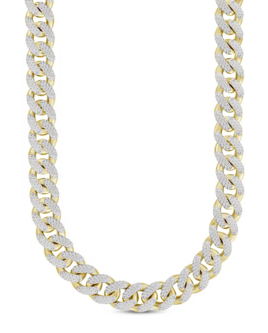 Men's Diamond Cuban Curb Chain Necklace 4 ct tw 10K Yellow Gold 20"