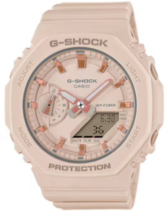 Ladies' Casio G-Shock S Series Light Pink Resin Strap Watch with Light Pink Dial