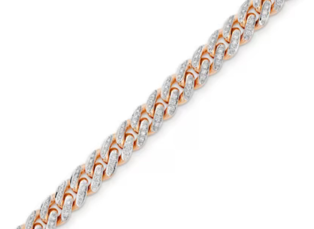 3-3/4 CT. T.W. Diamond Miami Cuban Chain Bracelet in 18K Gold - 9"