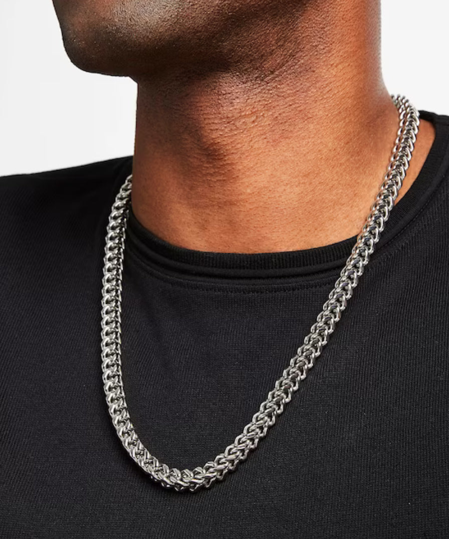 Solid Franco Chain Necklace Stainless Steel 24"
