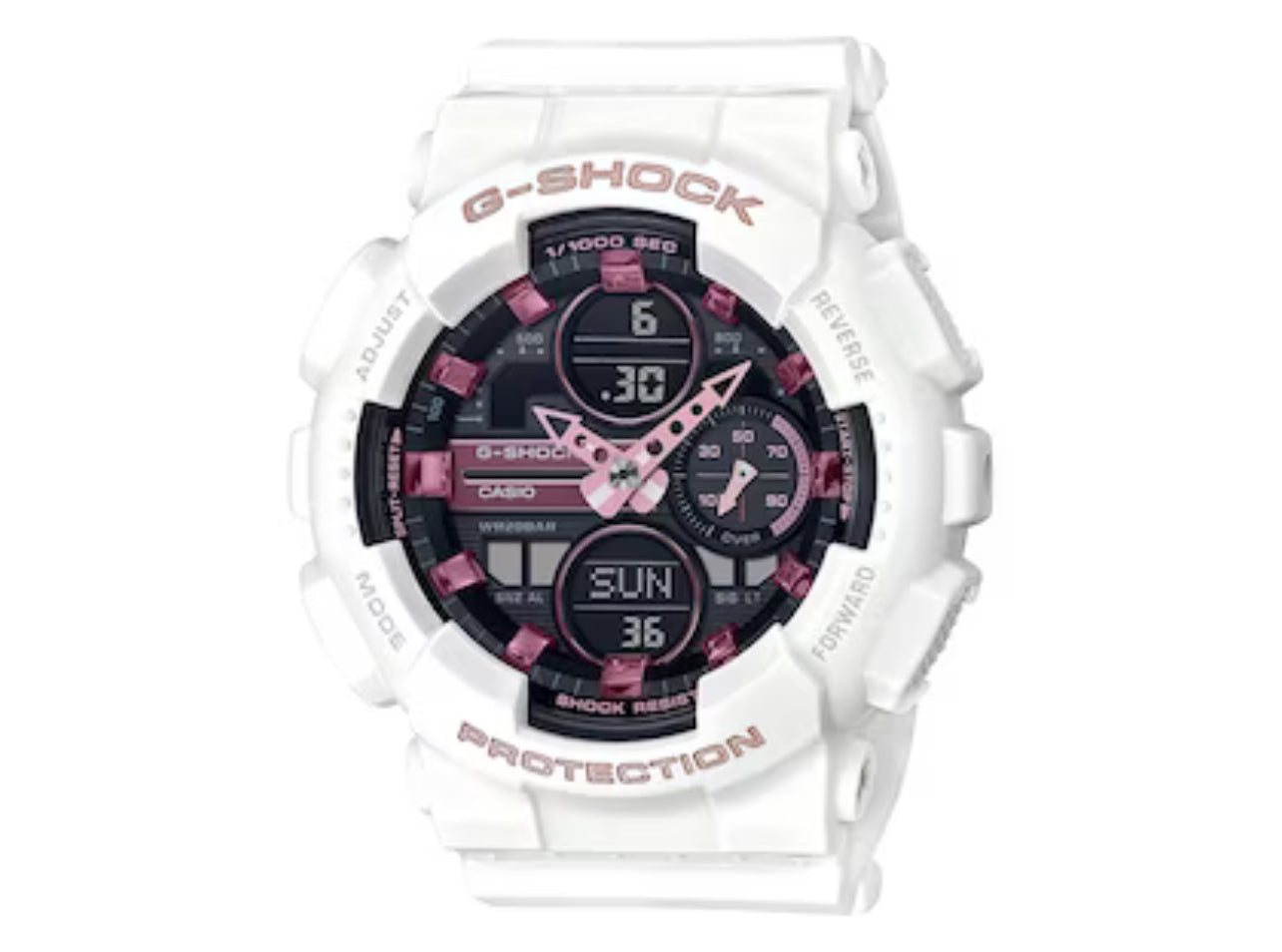 Ladies' Casio G-Shock Classic White Resin Strap Watch with Black Dial