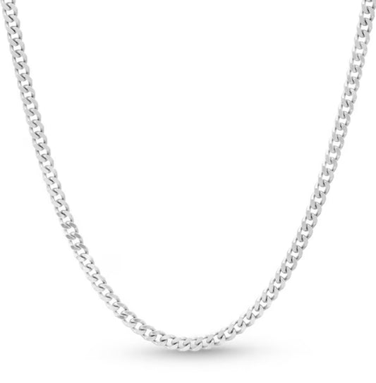 Solid Curb Chain Necklace Sterling Silver 20"