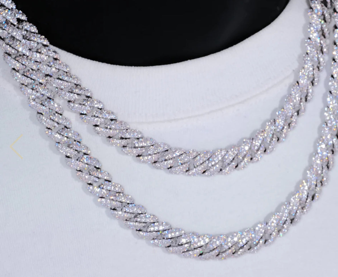 CUBAN LINK CHAIN (10MM) IN WHITE GOLD / 18K GOLD plated