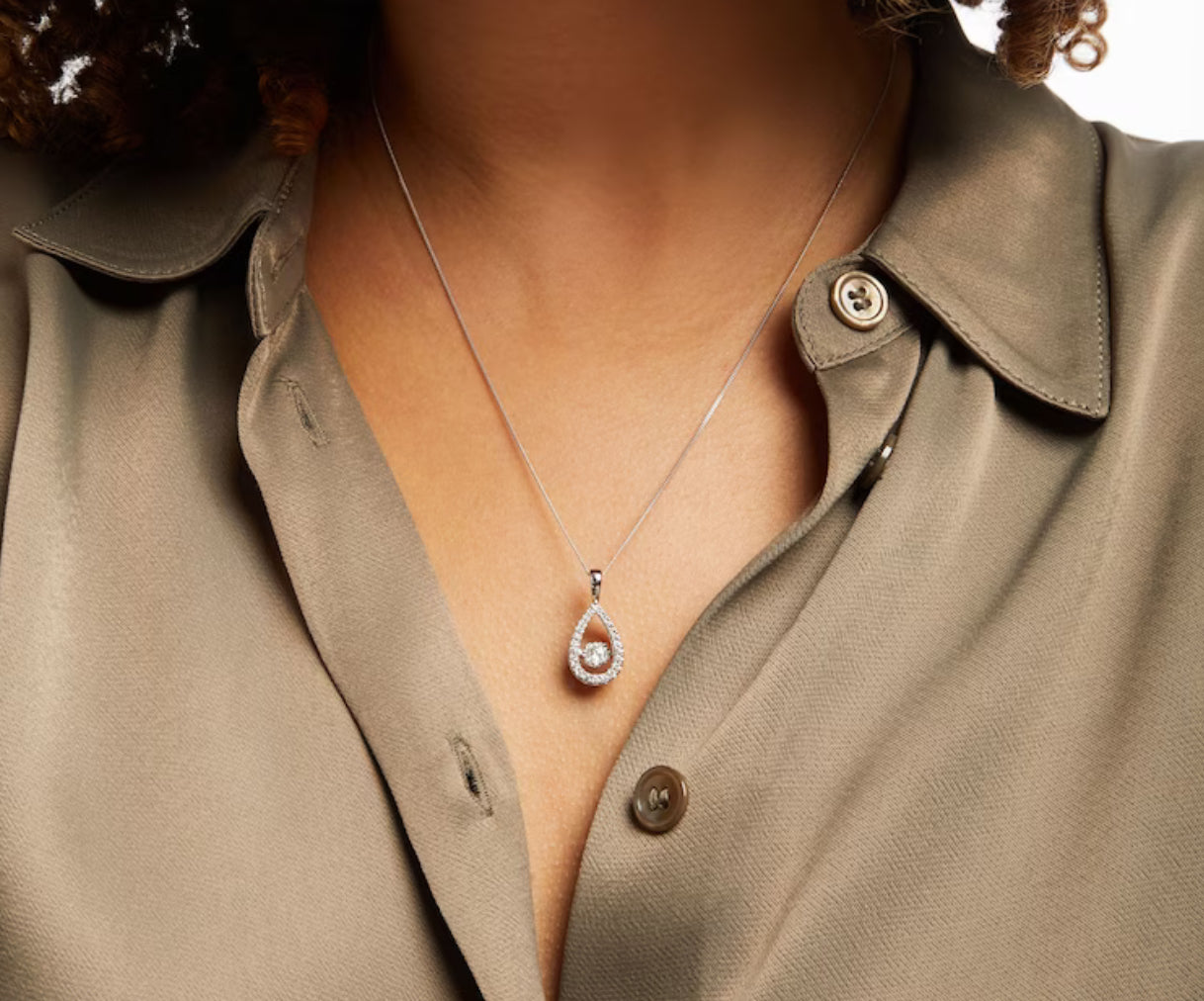 Love Diamond Pear Necklace